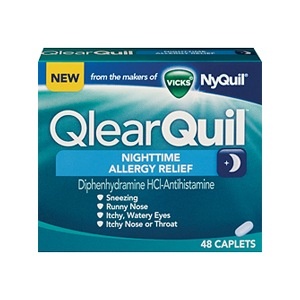 slide 1 of 1, Vicks QlearQuil Nighttime Allergy Relief Caplets, 48 ct