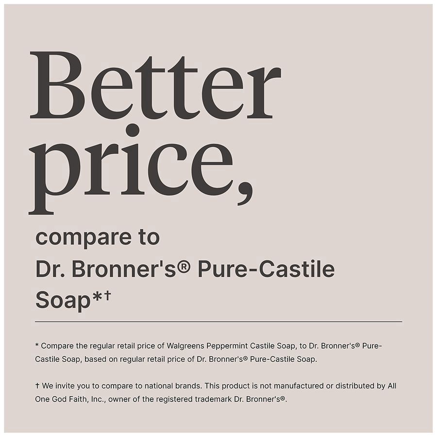 slide 5 of 5, Walgreens Castile Soap Peppermint, 32 fl oz