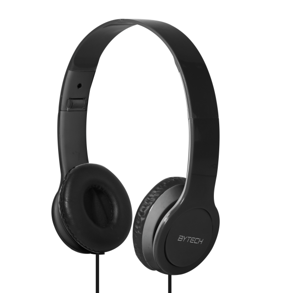 slide 1 of 1, Bytech On-Ear Headphones, Black, Byauoh143Bk, 1 ct