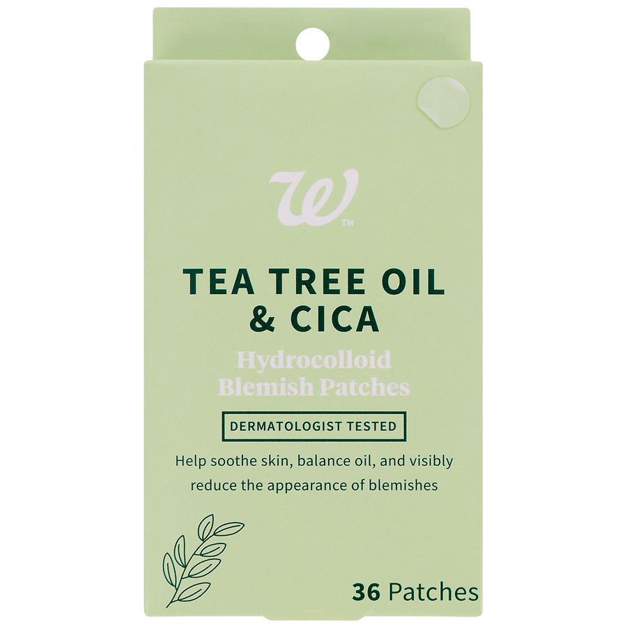 slide 1 of 5, Walgreens Tea Tree Oil & Cica Hydrocolloid Blemish Patches, 36 ct