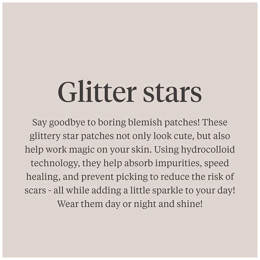 slide 4 of 5, Walgreens Glitter Stars Hydrocolloid Blemish Patches, 36 ct