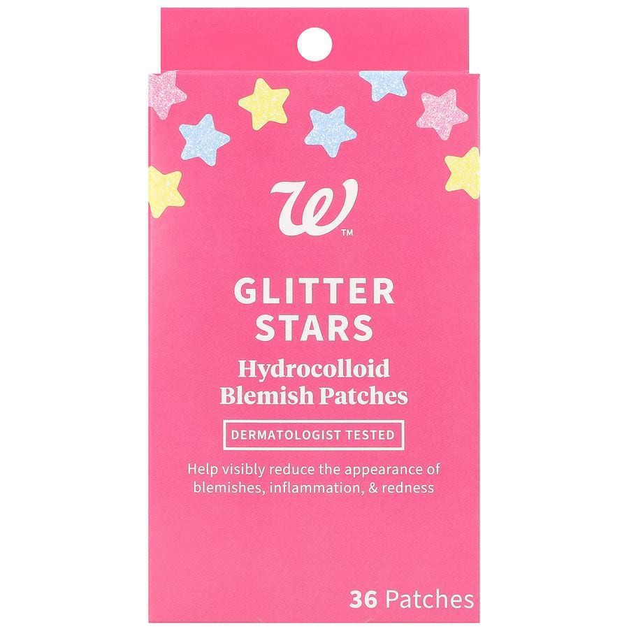 slide 1 of 5, Walgreens Glitter Stars Hydrocolloid Blemish Patches, 36 ct