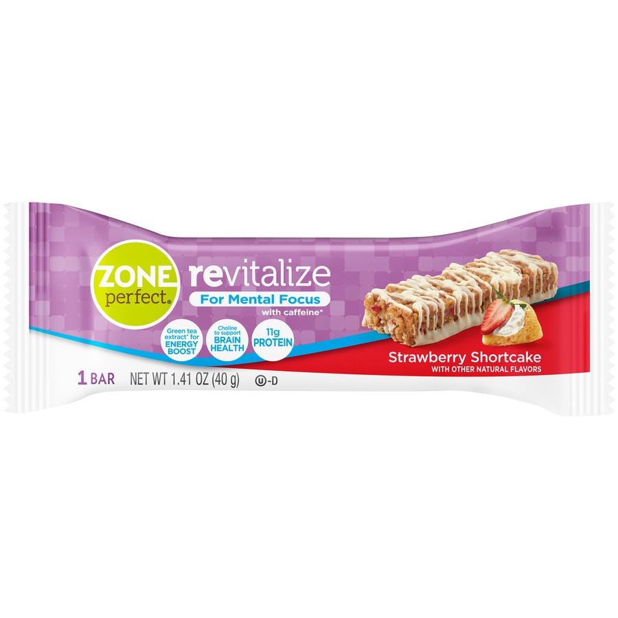 slide 1 of 5, Zone Perfect Revitalize Strawberry Shortcake Bars, 1.41 oz