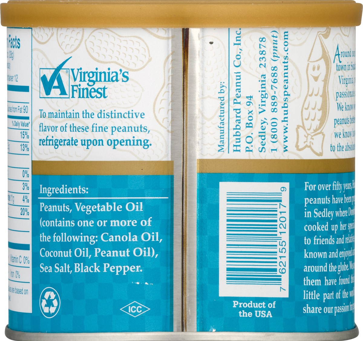 slide 5 of 9, Hubs Home Cooked Sea Salt & Cracked Pepper Virginia Peanuts 12 oz, 12 oz