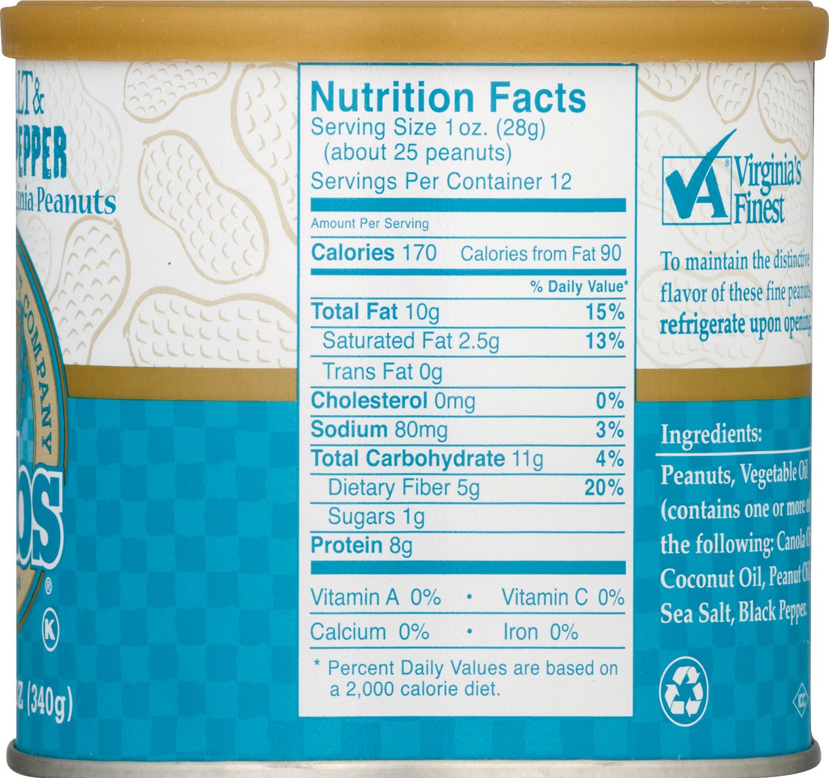 slide 3 of 9, Hubs Home Cooked Sea Salt & Cracked Pepper Virginia Peanuts 12 oz, 12 oz