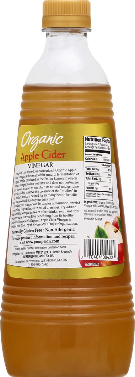 slide 3 of 12, Pompeian Organic Vinegar Apple Cider 32 oz, 32 oz
