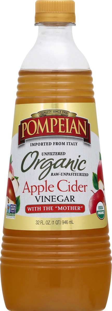 slide 1 of 12, Pompeian Organic Vinegar Apple Cider 32 oz, 32 oz