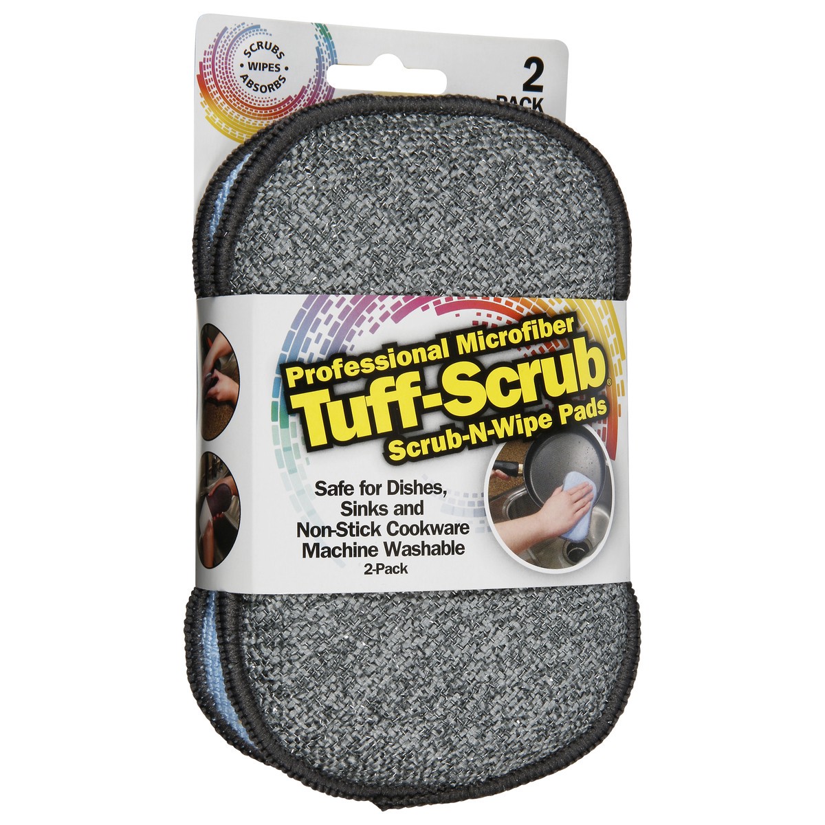 slide 9 of 11, Tuff-Scrub Professional Microfiber Scrub-N-Wipe Pads 2 ea, 2 ct