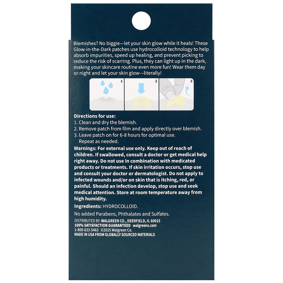 slide 2 of 5, Walgreens Glow in the Dark Hydrocolloid Blemish Patches, 36 ct