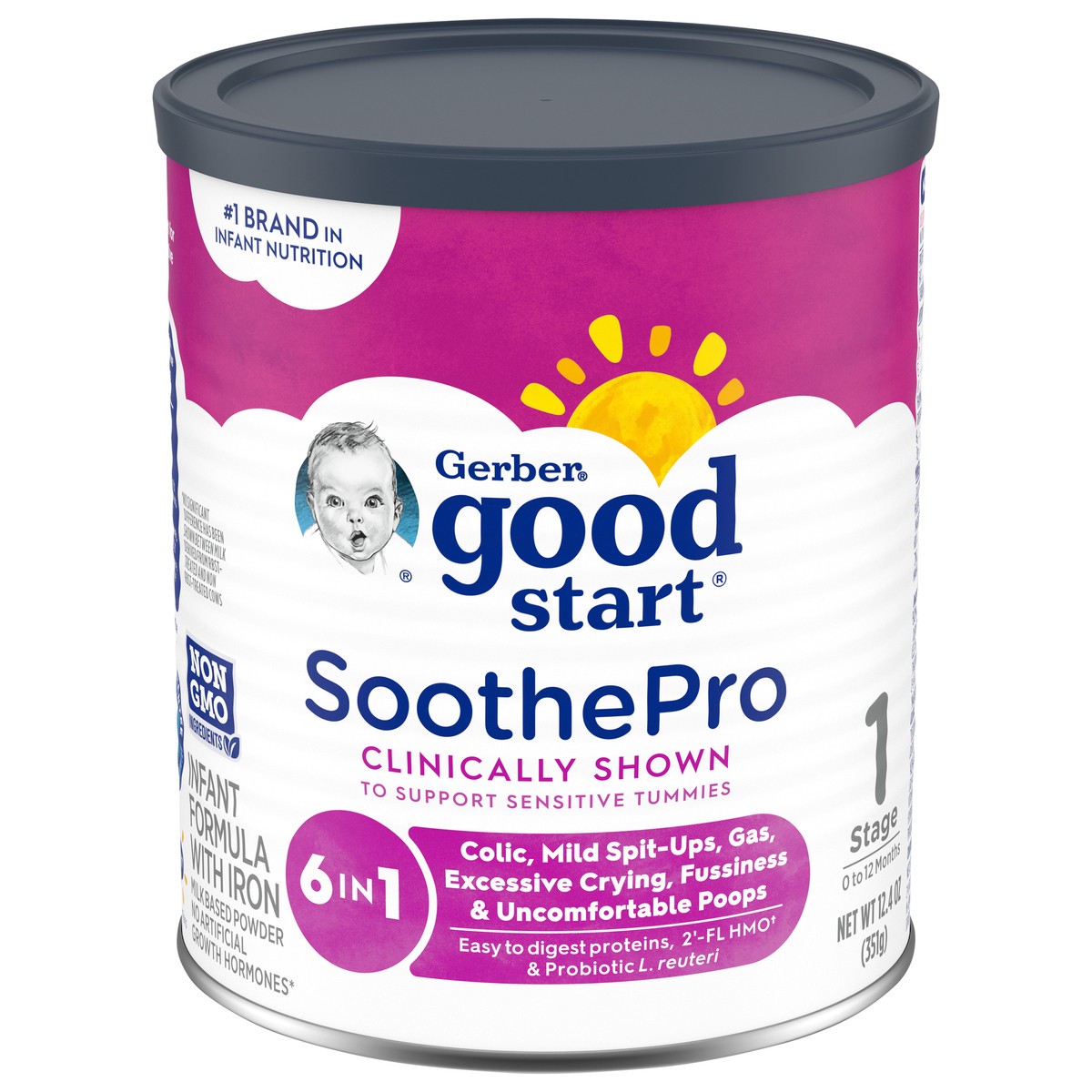 slide 1 of 14, Gerber Good Start, Baby Formula Powder, SoothePro, Stage 1, 12.4 Ounce, 12.4 oz