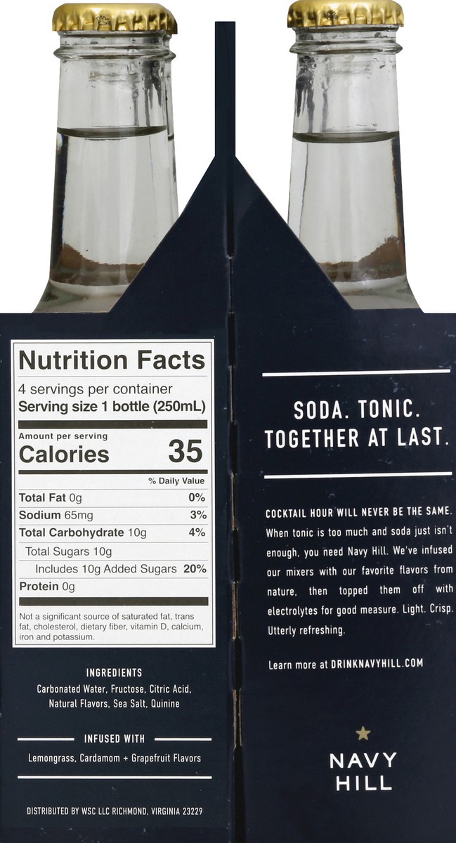 slide 3 of 6, Navy Hill Soda + Tonic, with Electrolytes, Original, 33.8 fl oz