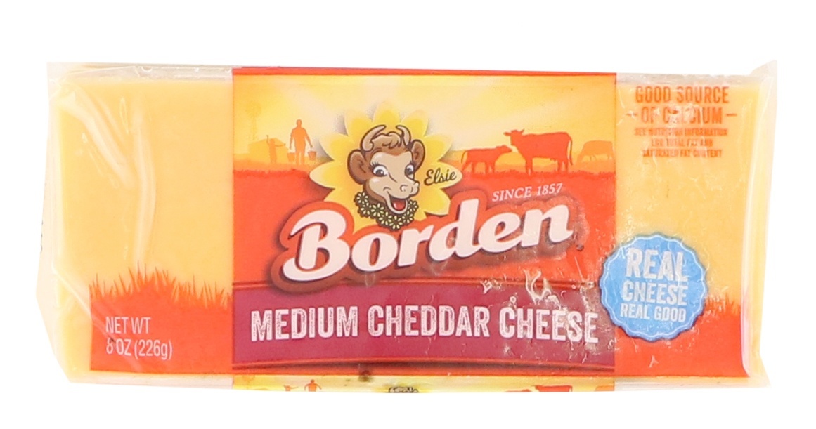 slide 1 of 1, Borden Chunk Cheese Medium Cheddar, 8 oz