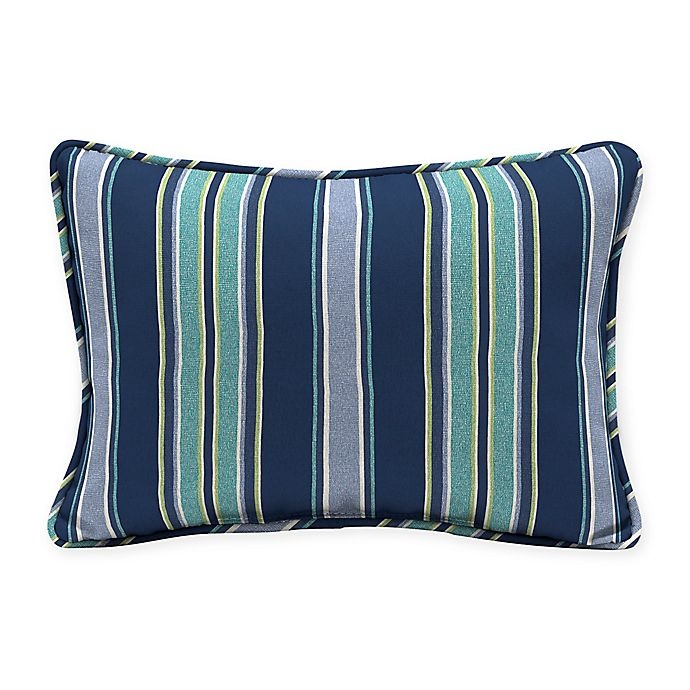 slide 1 of 1, Arden Selections Aurora Stripe Indoor/Outdoor Oblong Lumbar Pillows - Blue, 2 ct