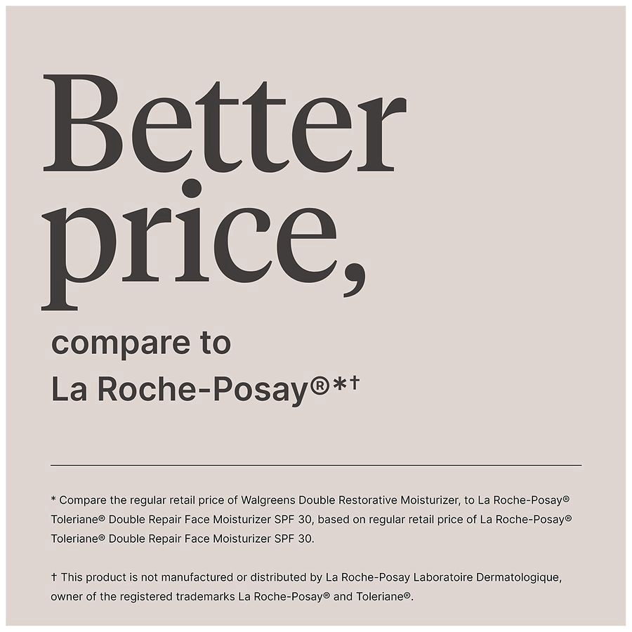 slide 4 of 5, Walgreens Double Restorative Moisturizer SPF 30 Fragrance Free, 3.38 fl oz
