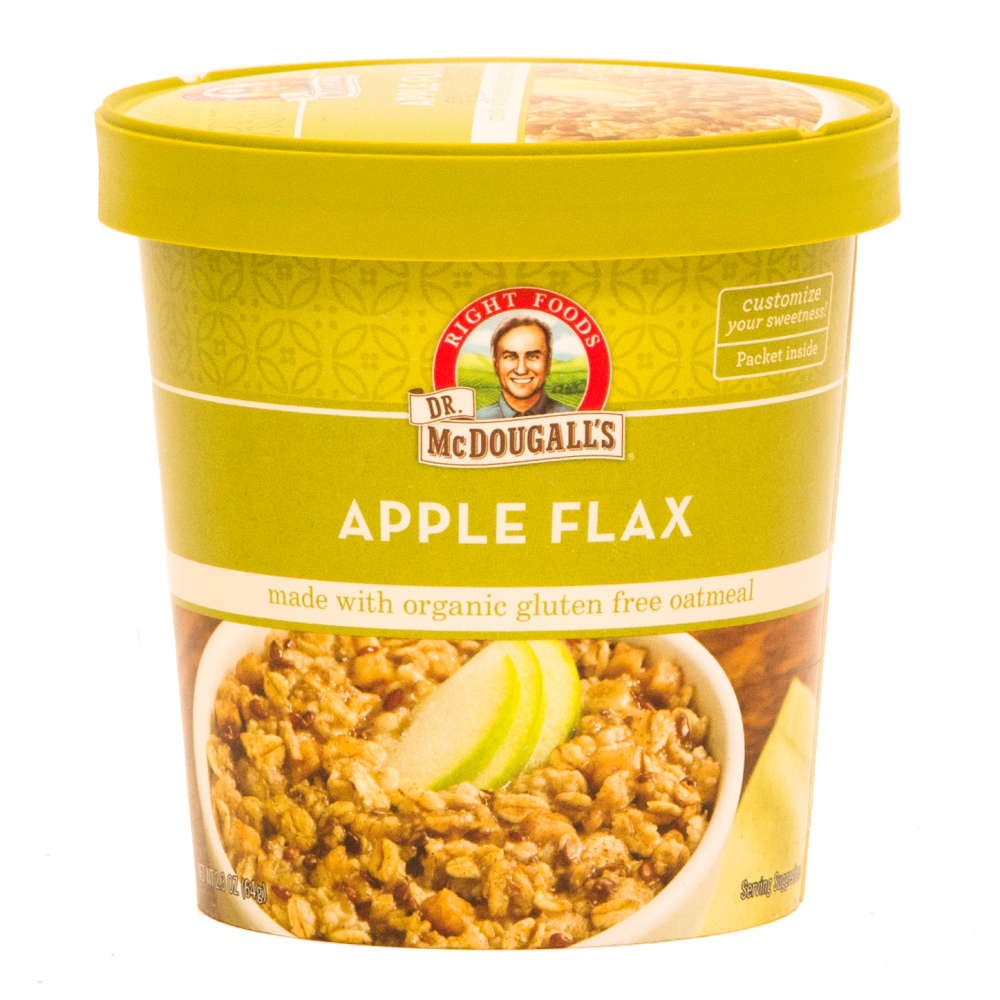 slide 1 of 1, Dr. McDougall's Oat Apple Hot Cereal Cup, 2.3 oz