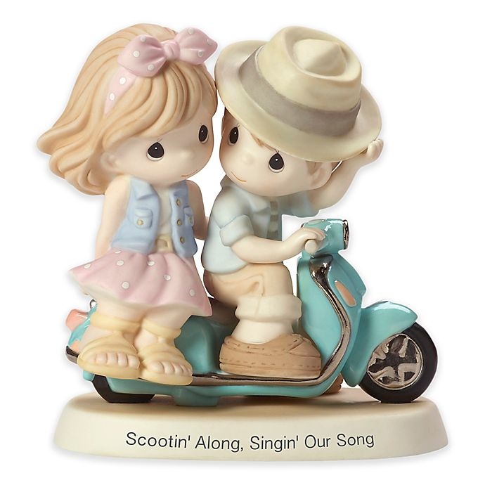 slide 1 of 1, Precious Moments Couple Riding Vespa Scooter Figurine, 1 ct