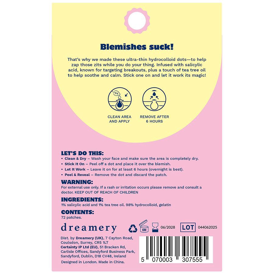 slide 3 of 4, Dreamery Make Me Smile Hydrocolloid Pimple Patches 72 Each, 72 ct