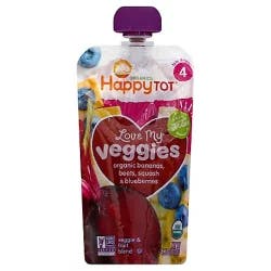Happy Baby Happy Tot Banana Beet Squash & Blueberry Baby Food Ready To Use - 4.22 OZ