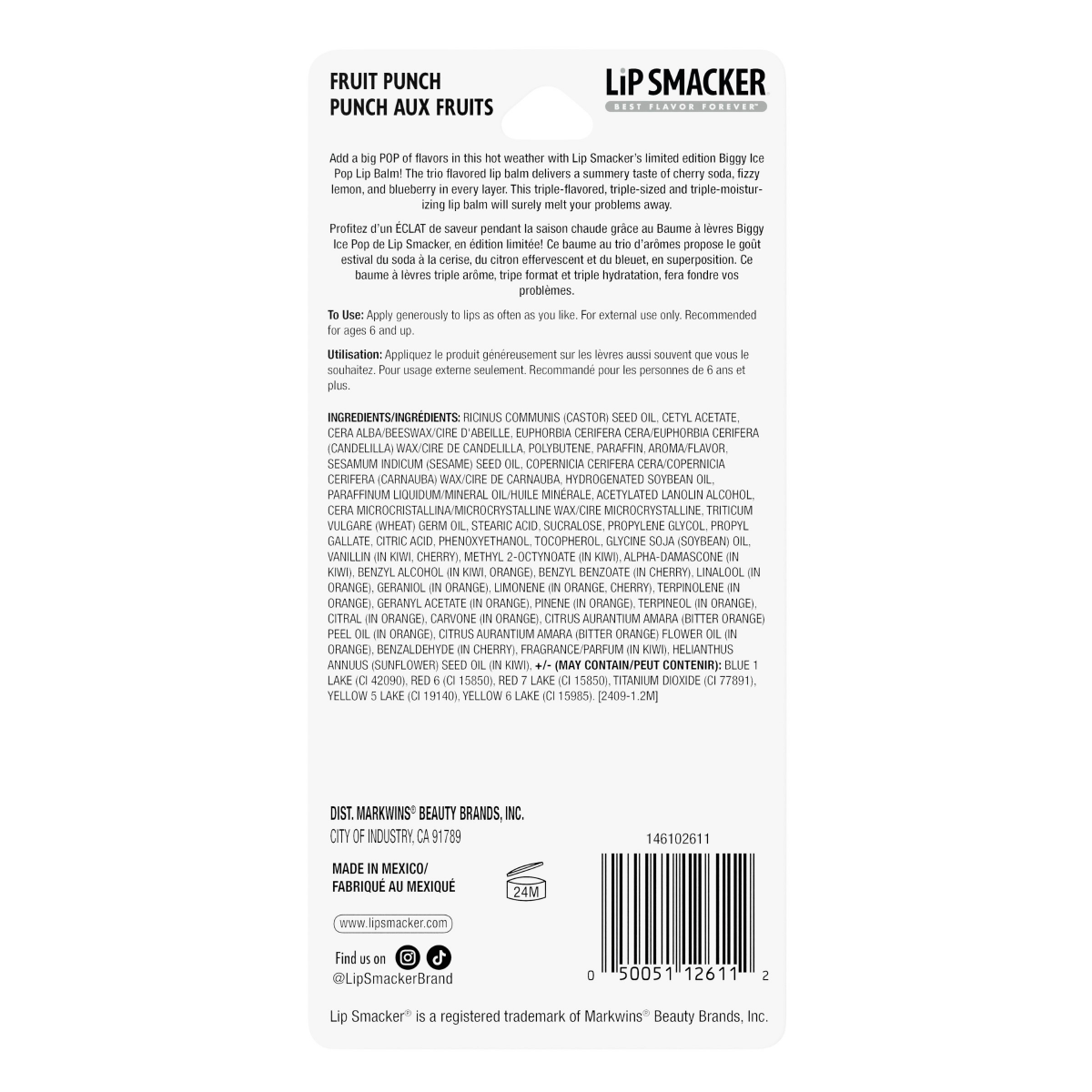 slide 3 of 4, LIP SMACKER LipSmackers Fruit Punch Biggy Ice Pop Lip Balm, 1 ct