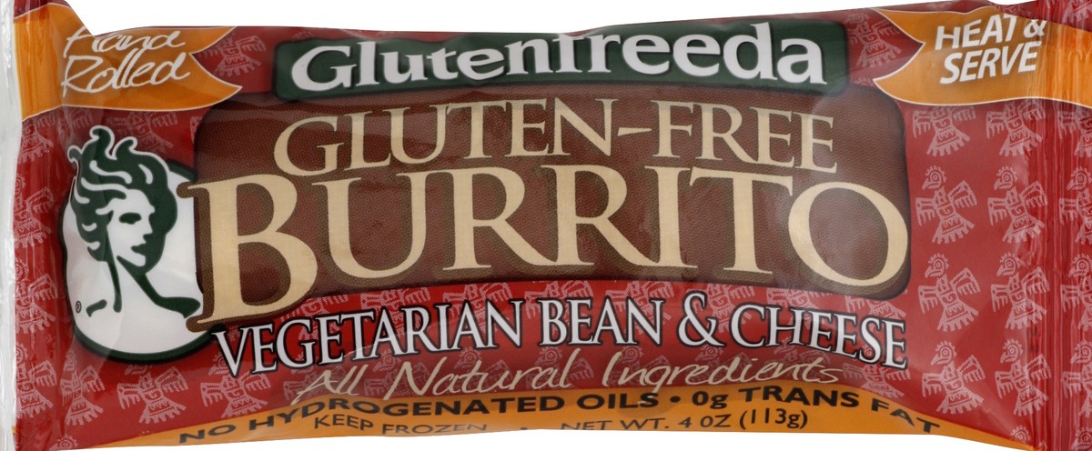 slide 5 of 5, Glutenfreeda Gluten-Free Vegetarian Bean and Cheese Burrito, 4 oz