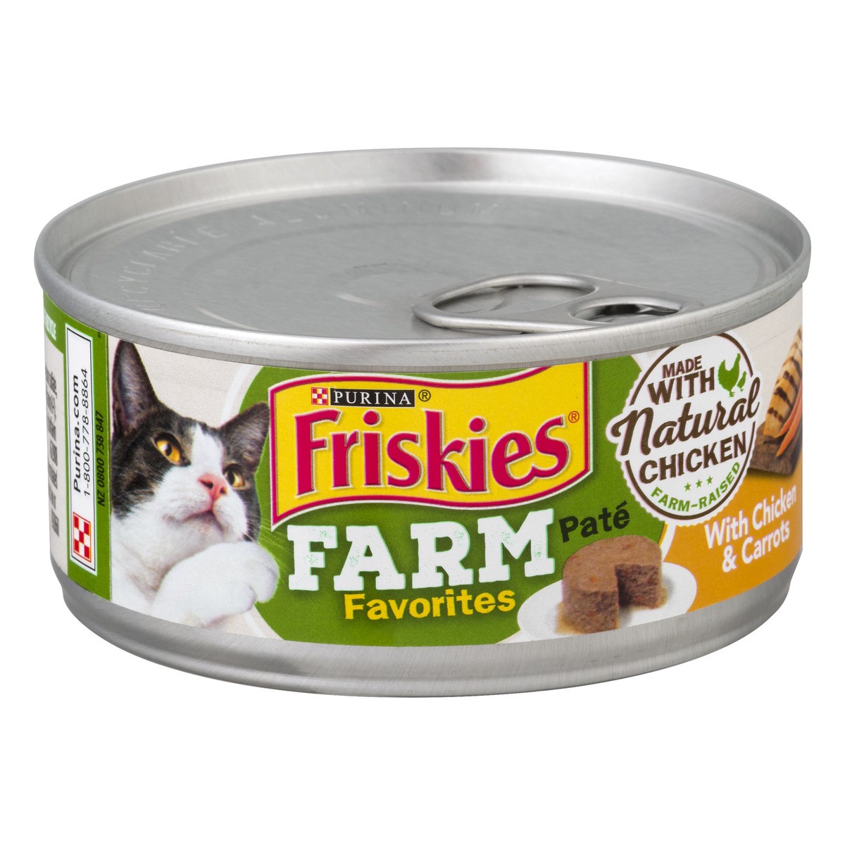 slide 3 of 9, Friskies Purina Friskies Wet Cat Food Pate Farm Favorites With Chicken and Carrots, 5.5 oz