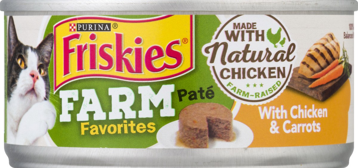 slide 2 of 9, Friskies Purina Friskies Wet Cat Food Pate Farm Favorites With Chicken and Carrots, 5.5 oz