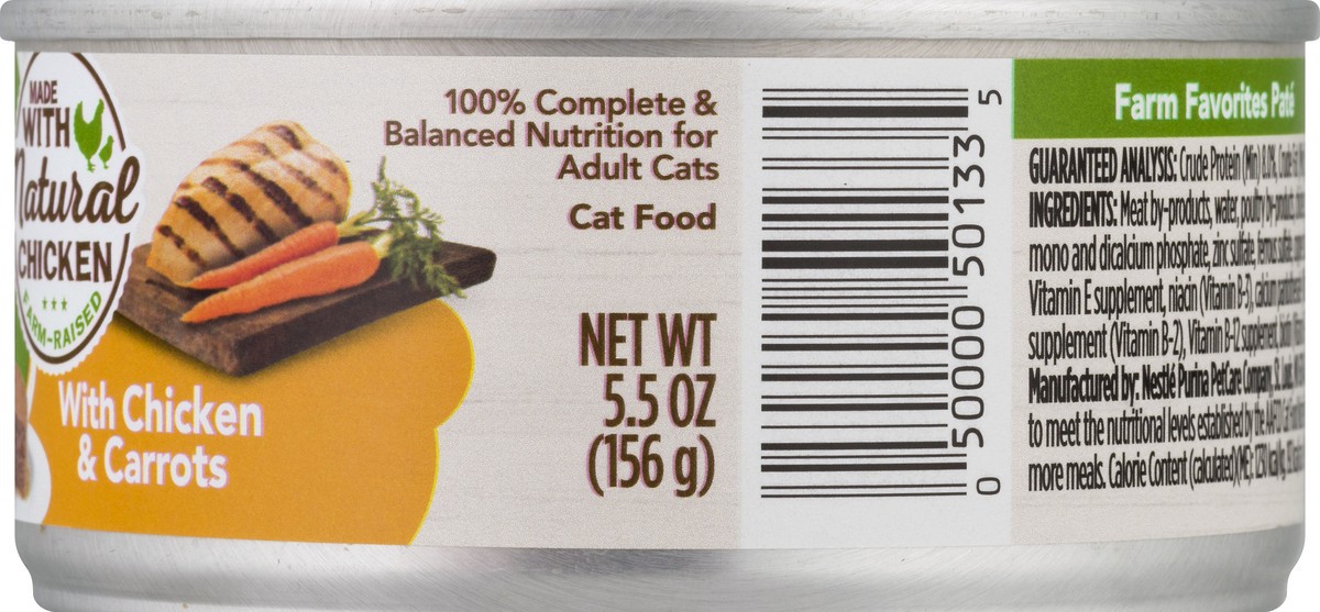 slide 9 of 9, Friskies Purina Friskies Wet Cat Food Pate Farm Favorites With Chicken and Carrots, 5.5 oz