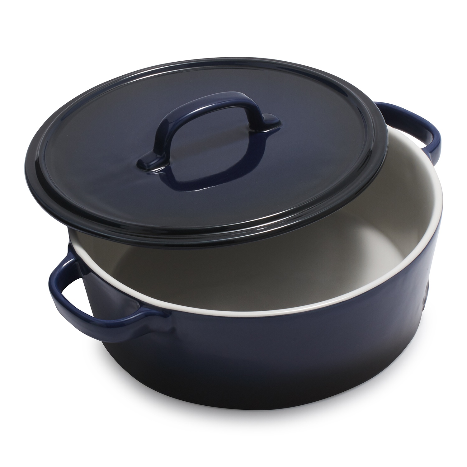 slide 1 of 1, La Marque 84 Oven to Table Round Casserole with Lid, Navy, 4.5 qt