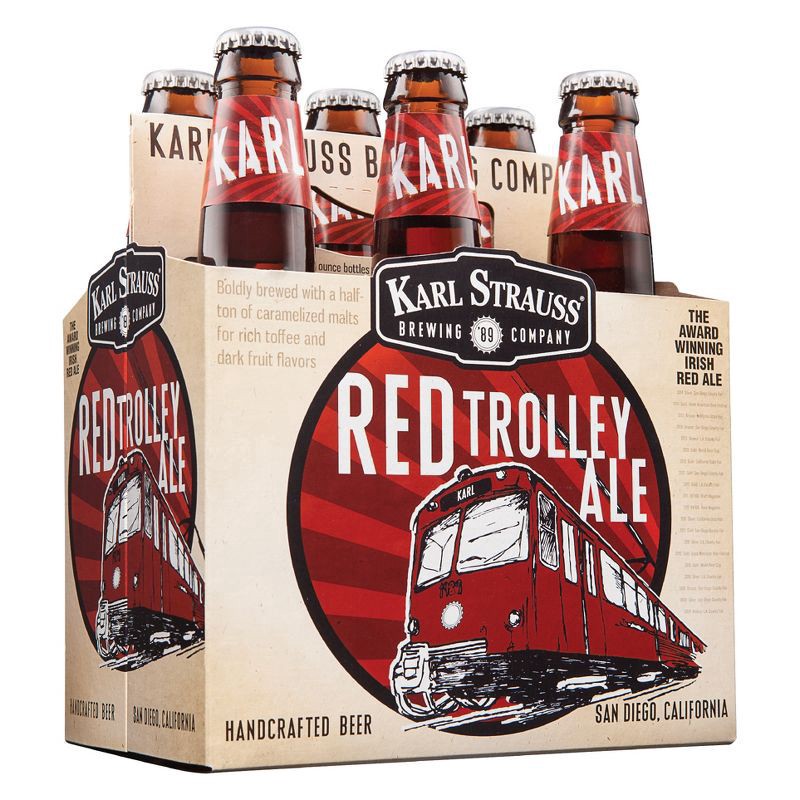 slide 1 of 1, Karl Strauss Brewing Company Red Trolley Ale Beer - 6pk 12 fl oz Bottles, 6 ct; 12 oz