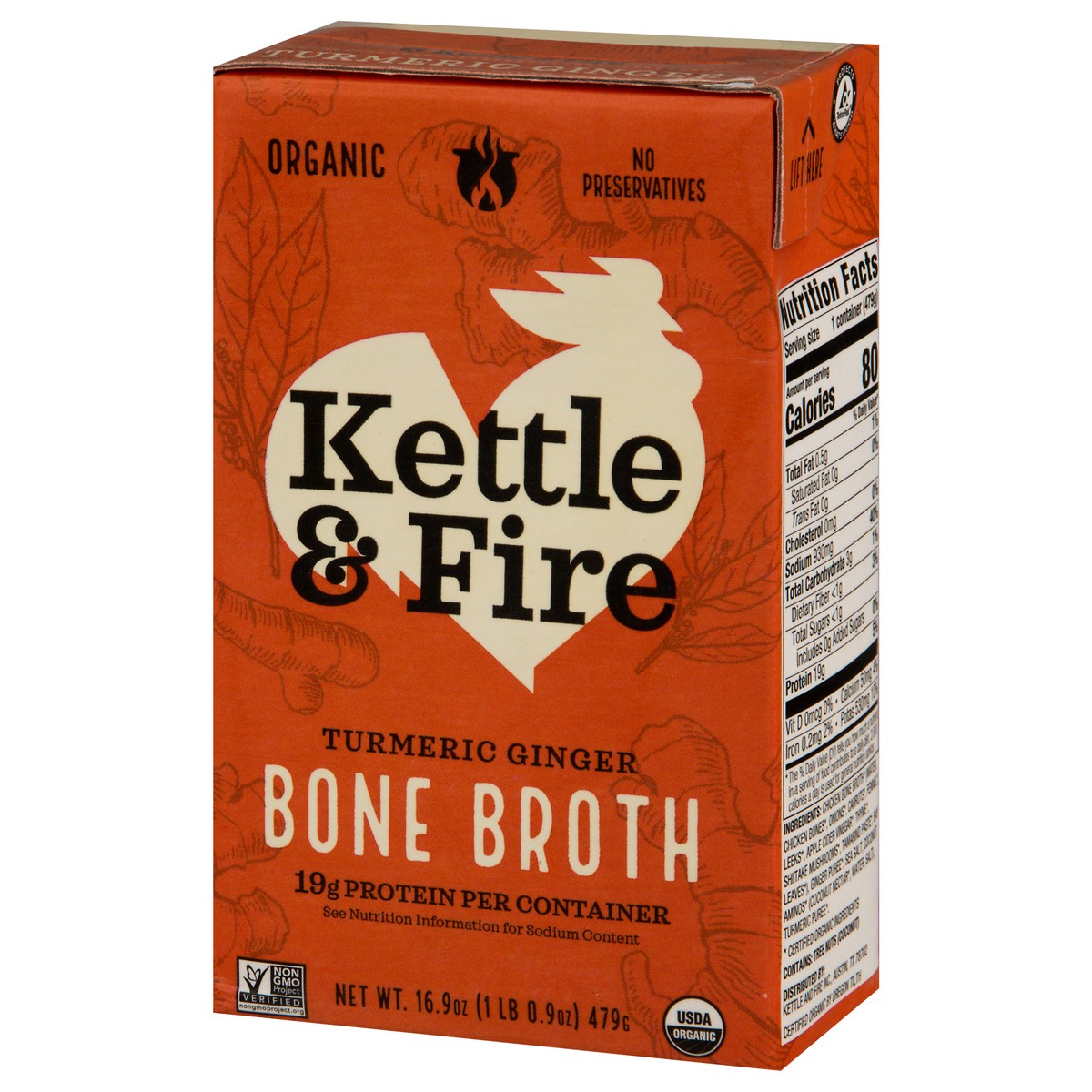 slide 3 of 9, Kettle & Fire Turmeric Ginger Bone Broth 16.9 oz, 16.9 oz