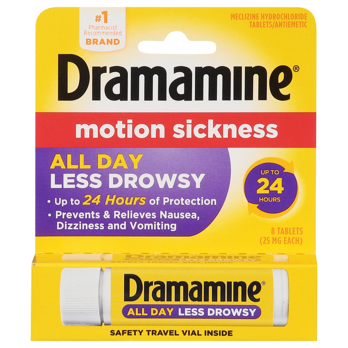 slide 1 of 13, Dramamine Motion Sickness 8 Tablets, 1 ct