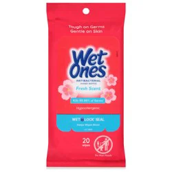 Wet Ones Antibacterial Fresh Scent Hand Wipes 20 ea