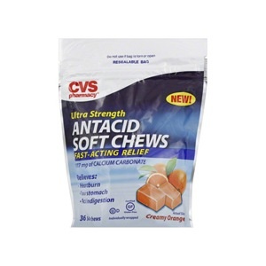 slide 1 of 1, CVS Health Ultra Strength Antacid Creamy Orange Soft Chews, 36 ct