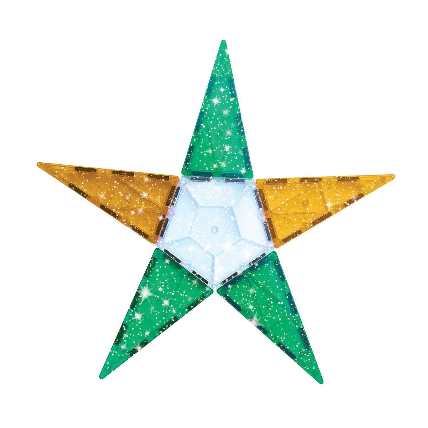 slide 5 of 5, Crayola Holiday Glitter 14-Piece Magnetic Tiles, 1 ct