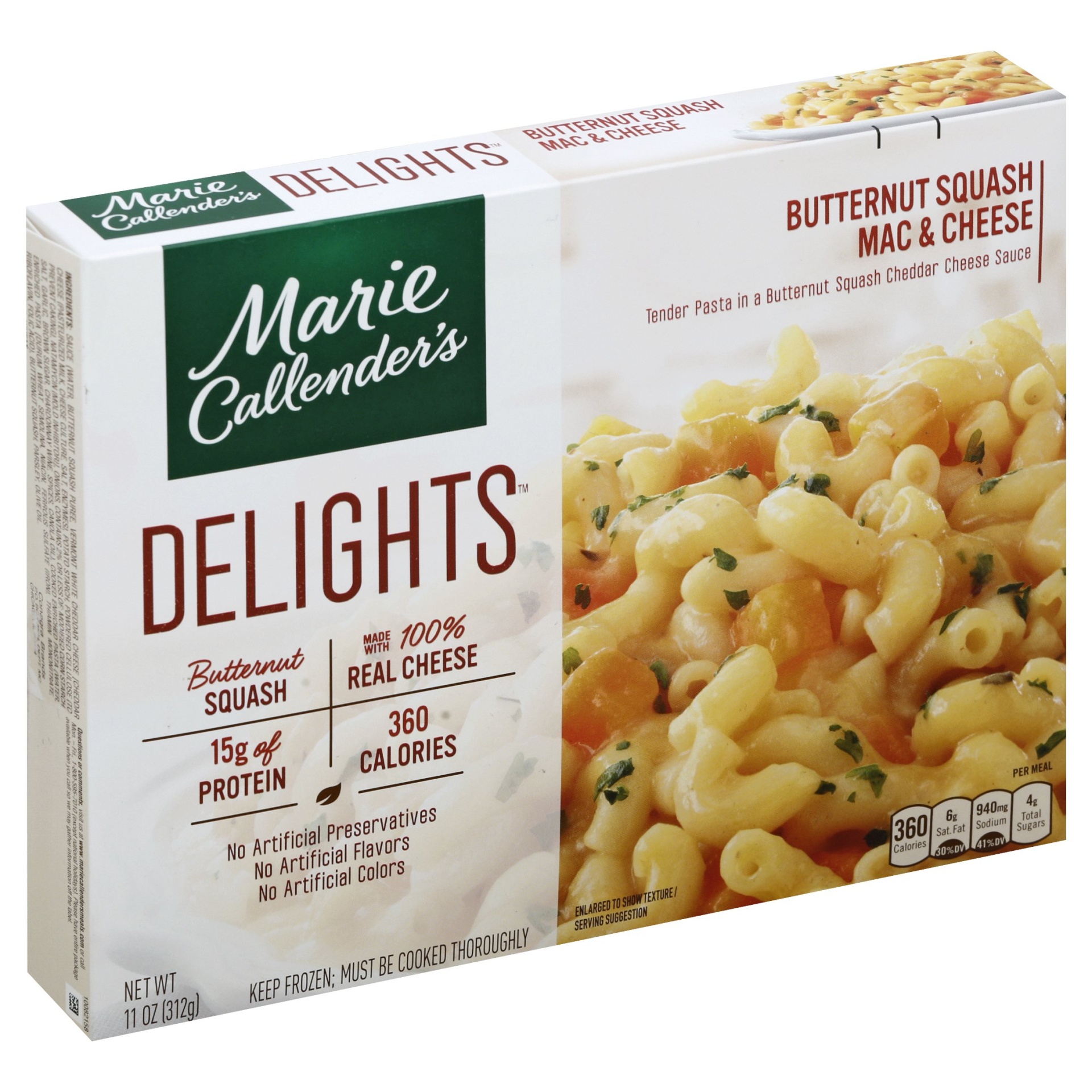 slide 1 of 1, Marie Callender's Delights Mac & Cheese Butternut Squash Pasta, 11 oz