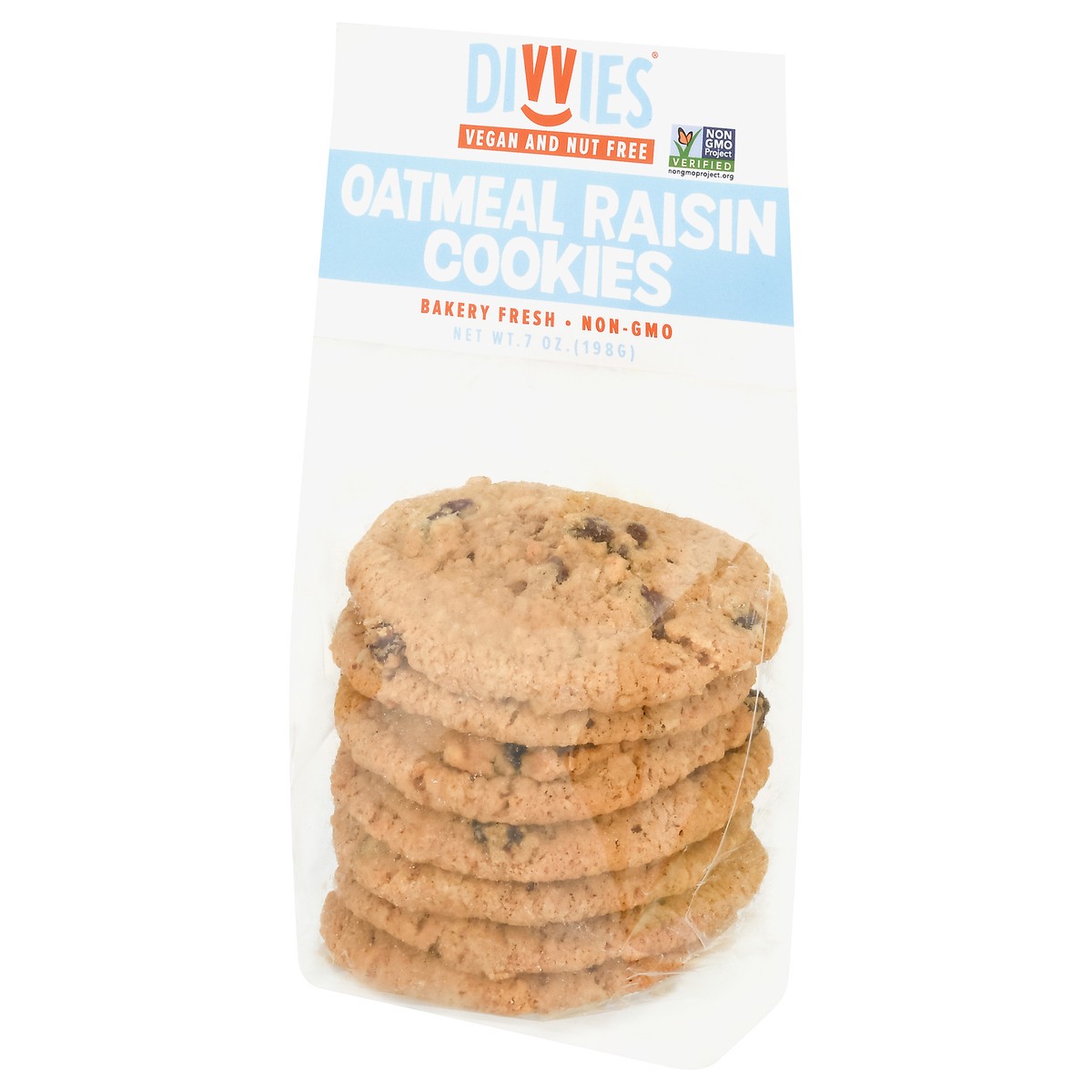 slide 8 of 14, Divvies Oatmeal Raisin Cookie, 7 oz