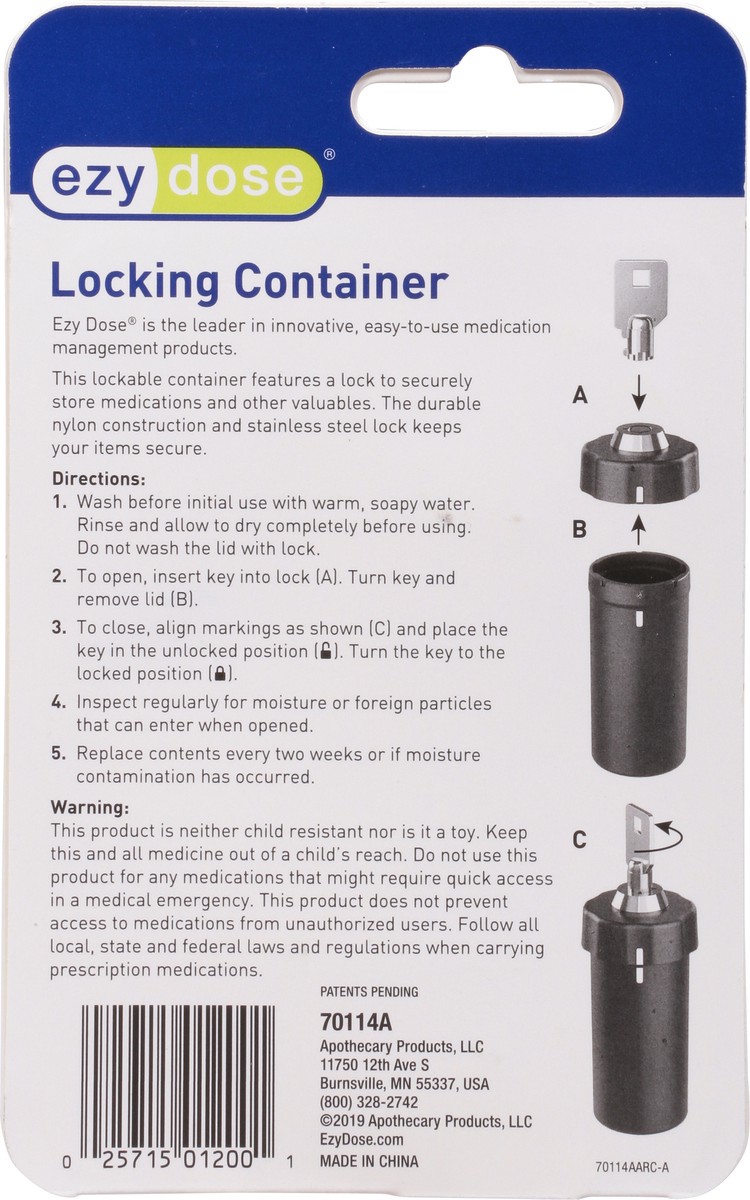 slide 9 of 9, EZY Dose Locking Container 1 ea, 1 ct