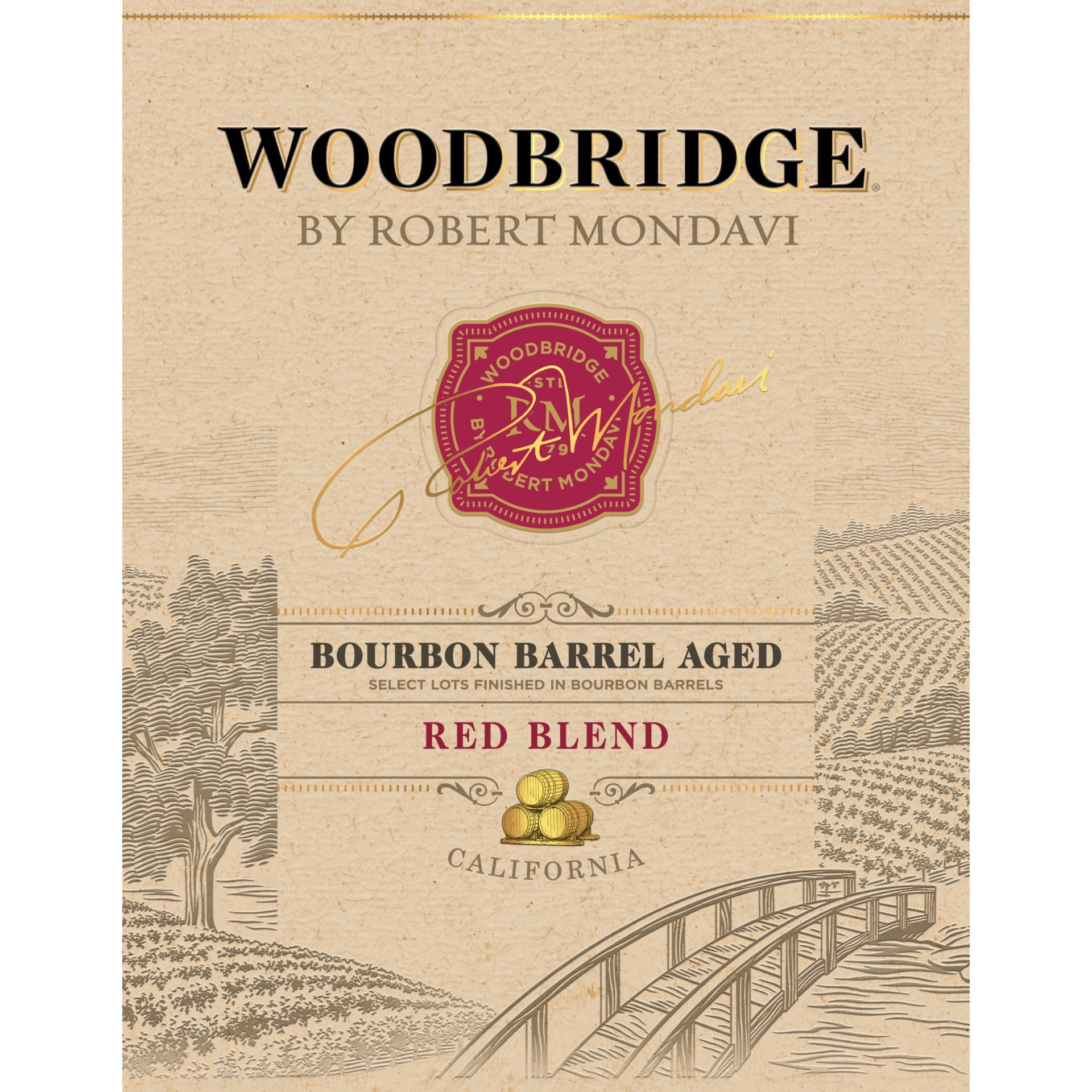 slide 2 of 7, Woodbridge by Robert Mondavi Bourbon Barrel Aged Red Blend Red Wine, 750 mL Bottle, 750 ml