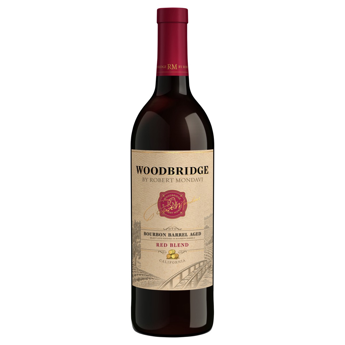 slide 1 of 7, Woodbridge by Robert Mondavi Bourbon Barrel Aged Red Blend Red Wine, 750 mL Bottle, 750 ml