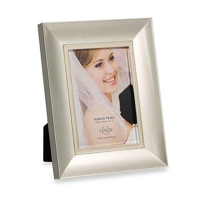 slide 1 of 1, Lenox Jubilee Pearl Picture Frame - Silver, 5 in x 7 in