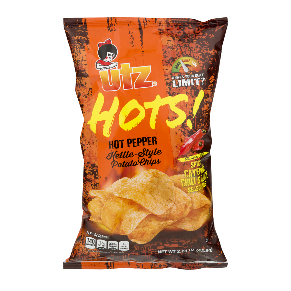 slide 1 of 1, Utz Kettle Potato Chips Spicy Cayenne Chili Sauce, 2.25 oz