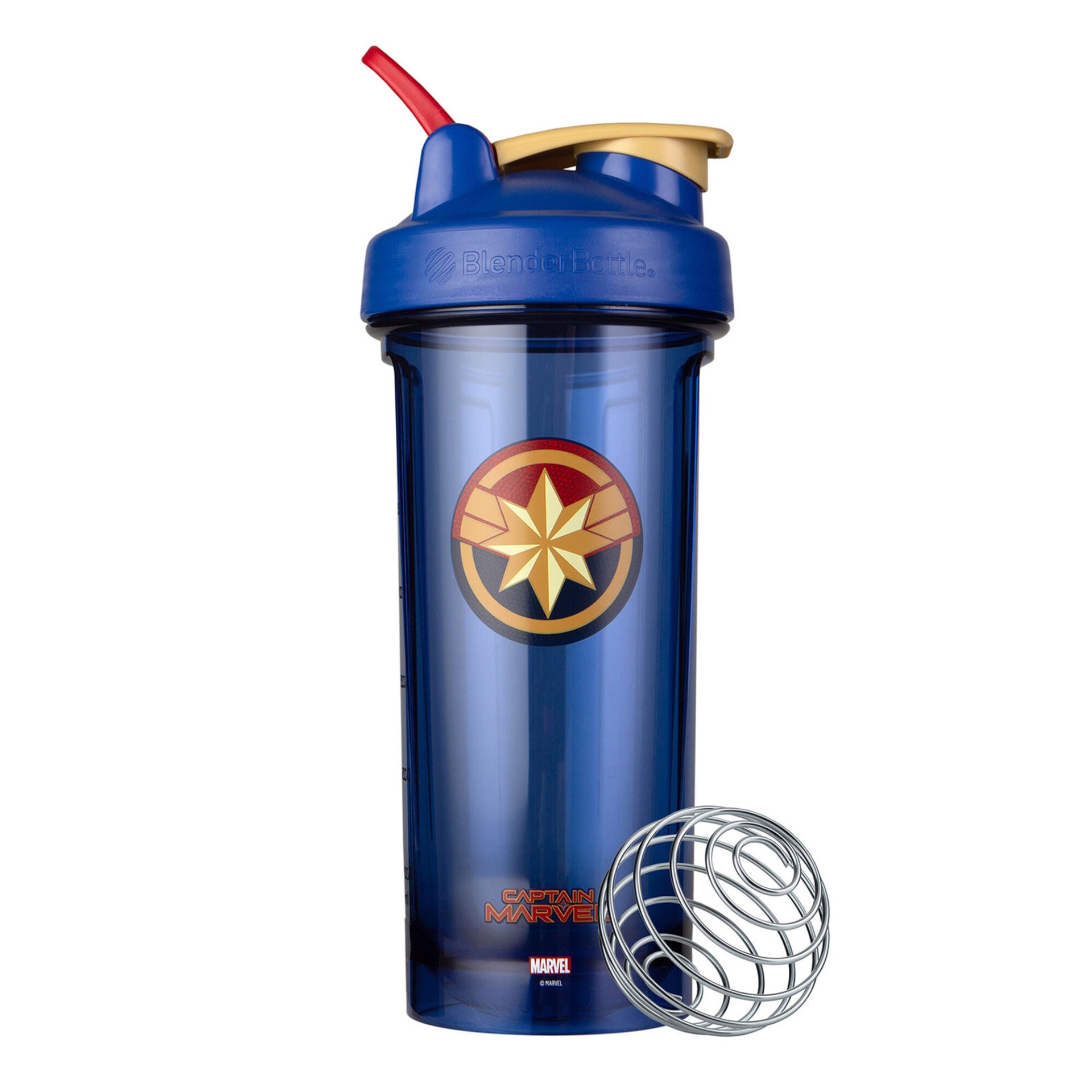 slide 1 of 1, BlenderBottle Pro 28 Marvel Pro Series Protein Shaker Bottle - Captain Marvel, 1 ct