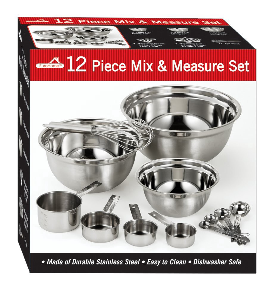 slide 1 of 1, Stainless Steel Mix N Measure, 12 ct
