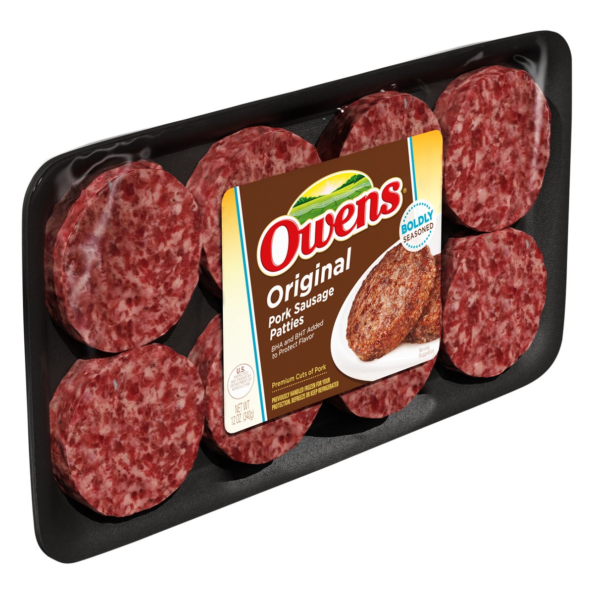 slide 4 of 9, Owens Original Pork Sausage Patties, 12 oz, 8 Count (Frozen), 12 oz