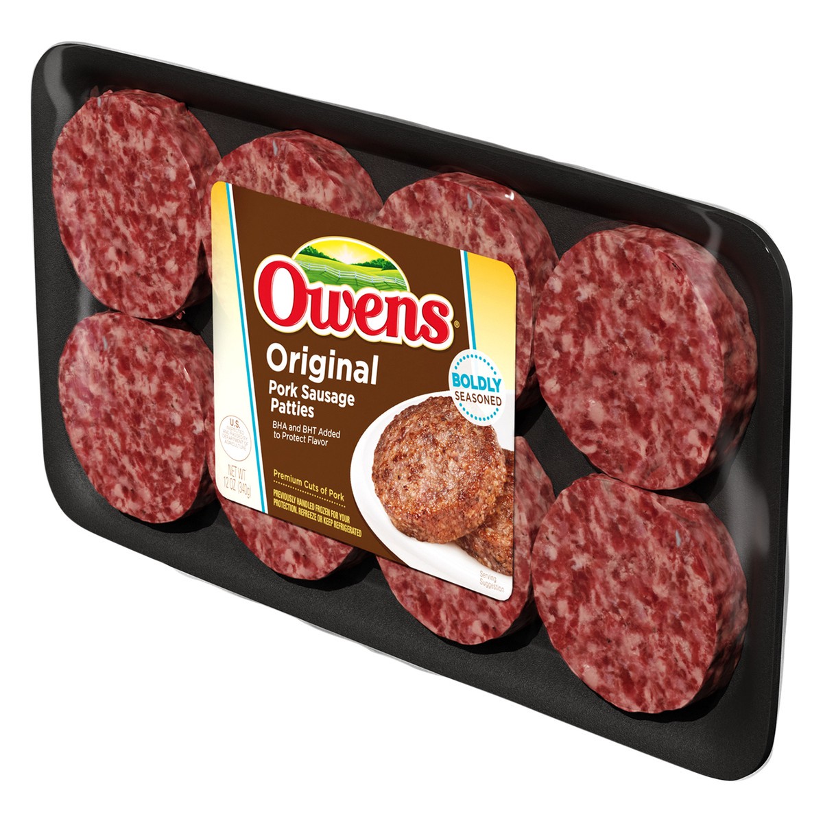 slide 8 of 9, Owens Original Pork Sausage Patties, 12 oz, 8 Count (Frozen), 12 oz