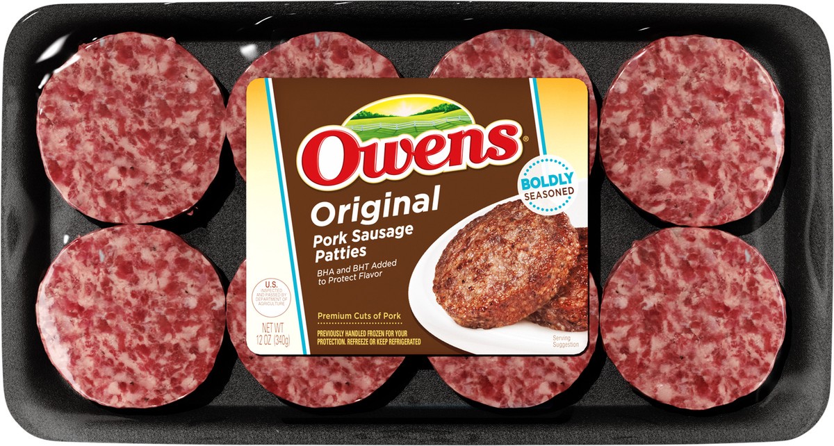 slide 5 of 9, Owens Original Pork Sausage Patties, 12 oz, 8 Count (Frozen), 12 oz