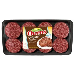 Owens Original Pork Sausage Patties, 12 oz, 8 Count (Frozen)