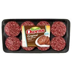 Owens Original Pork Sausage Patties, 12 oz, 8 Count (Frozen)
