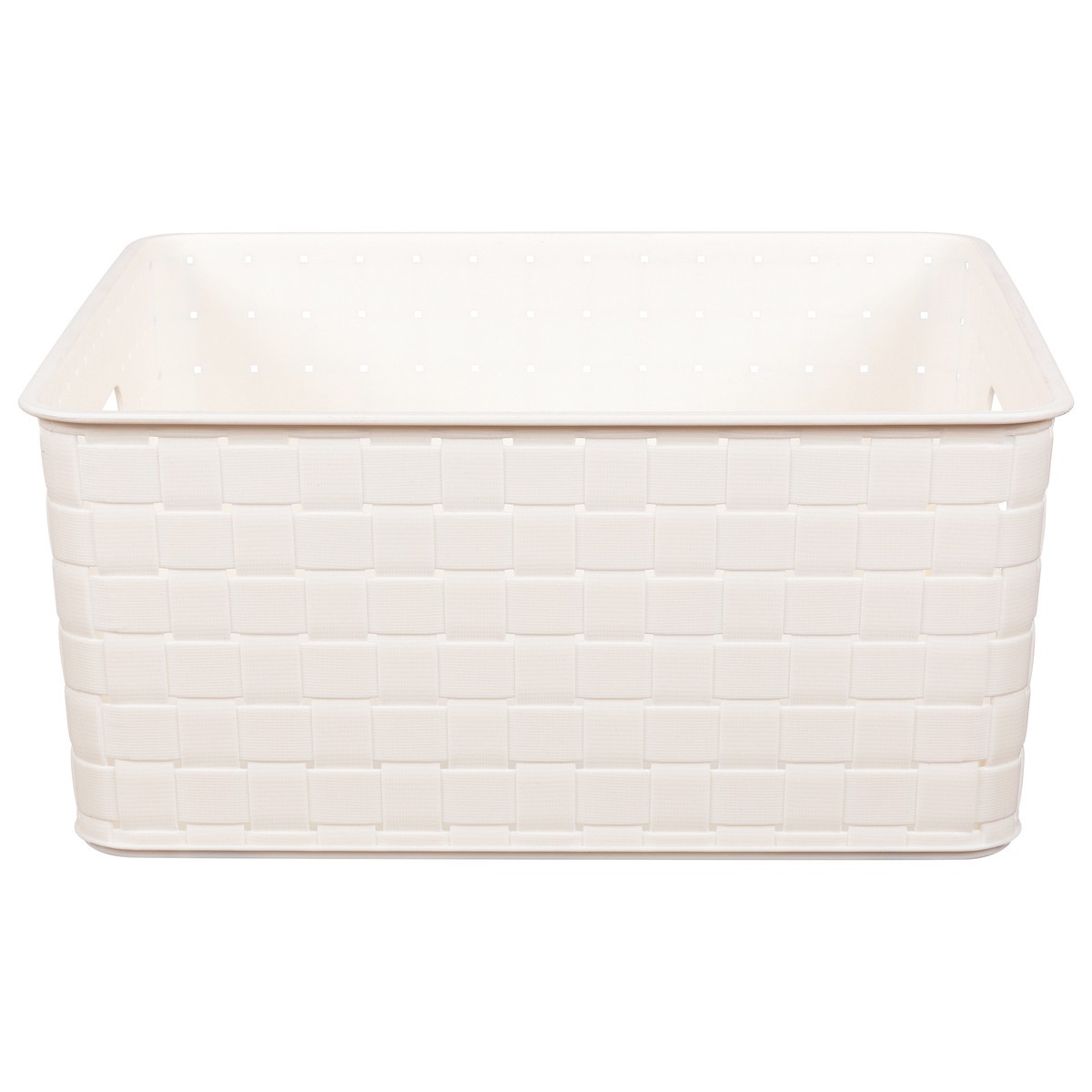 slide 1 of 9, Whitmor Medium Woven Storage Basket Ivory, 1 ct