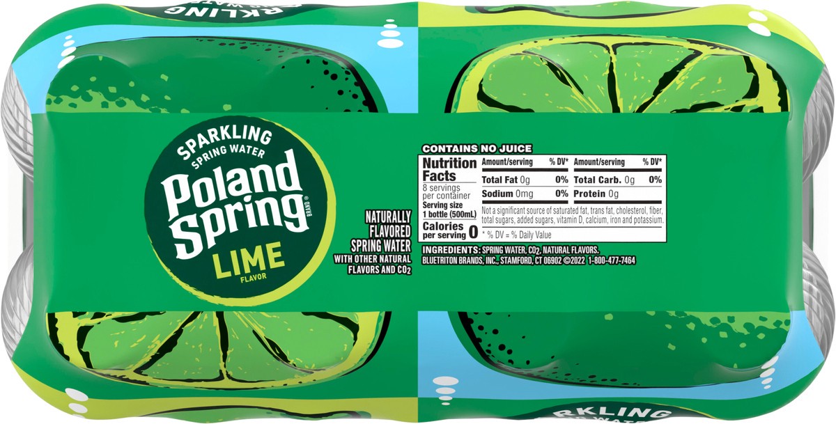 slide 2 of 8, Poland Spring Sparkling Water, Zesty Lime- 16.9 fl oz, 16.9 fl oz